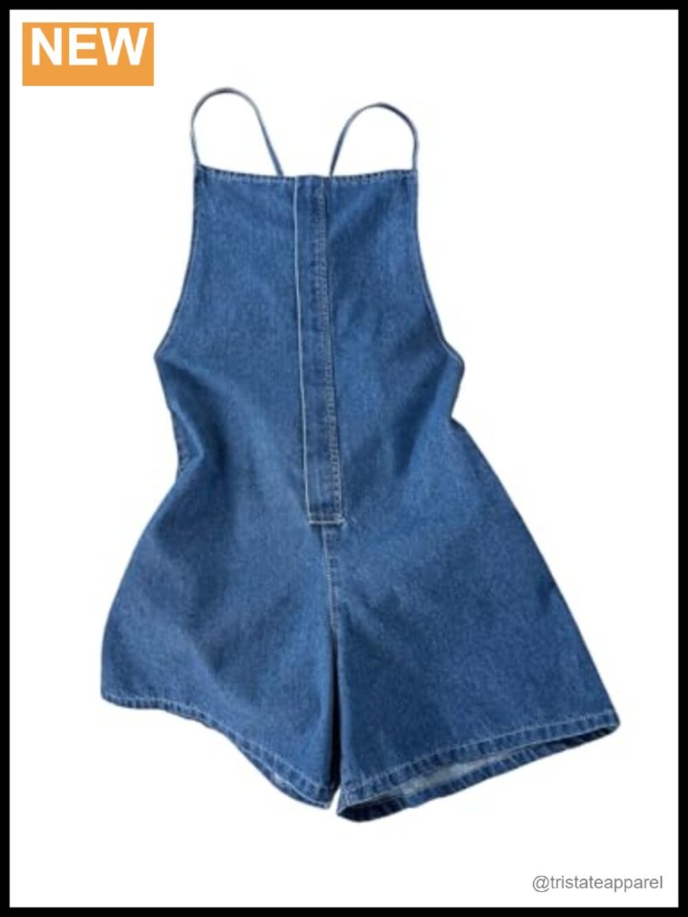 Spaghetti Strap Denim Romper Tie Backless Wide Leg Shorts